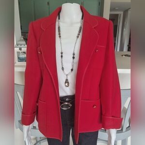 Vintage Weinberg Paris Red Wool Blazer - Size 40